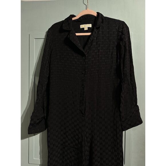 MICHAEL MICHAEL KORS Logo Jacquard Jumpsuit Size XS Long Sleeve Button Down - Picture 8 of 8